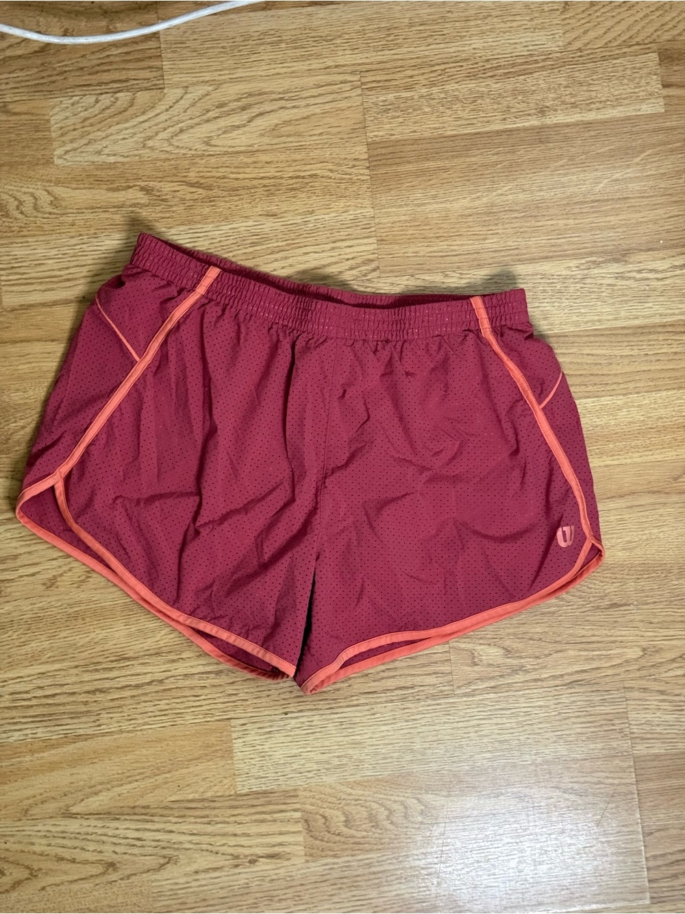 Wilson Maroon Athletic Shorts with Coral Trim